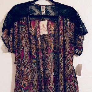 Light Lace/print Kimono